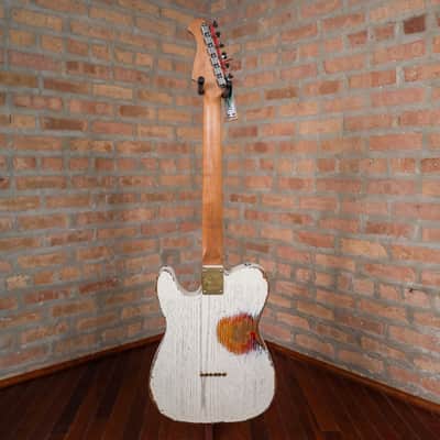 Paoletti Nancy Loft SH “Relic White Over Sunburst” Handcrafted Italian Reclaimed Chestnut Roasted Maple image 13