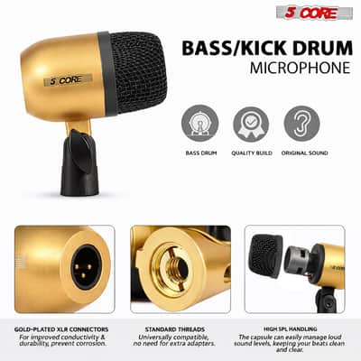 5 Core Drum Microphone Kit 7 Piece All Metal Drummer Instrument Mics Tom/Snare & Cymbals Set image 8