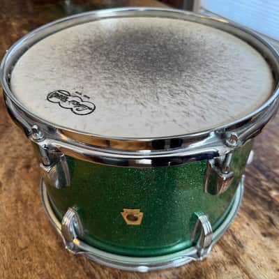 Exc Mid 60s Ludwig No. 942 Classic 8x12" Rack Tom with Keystone Badge in Green Sparkle image 7