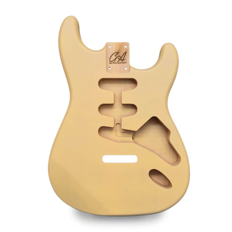 Stratocaster Guitar Body SSS - Translucent Butterscotch Blonde Vintage Nitro Satin - 2 Piece American Alder image 1