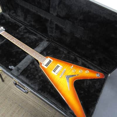 Dean Flying V Amber Burst Flame Maple Made in Korea With Original Hard Case image 8