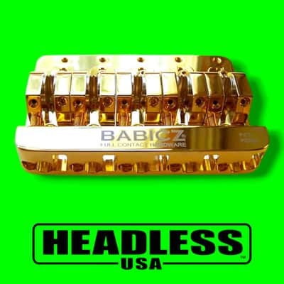 Full Contact Hardware FCH 5-String Bass Bridge - Top Mount - Gold Finish image 2