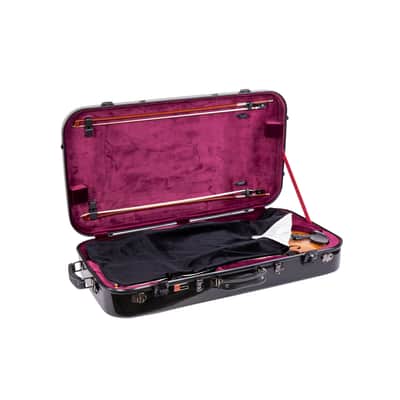 Crossrock 4/4 Violin Hard Case, 15-16.5 inches Viola Fiberglass Hardshell, Black Double Case image 4