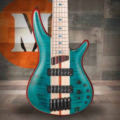 Ibanez SR Premium 6 String Electric Bass w/Bag  - Caribbean Green Low Gloss (SR1426BCGL) image 1