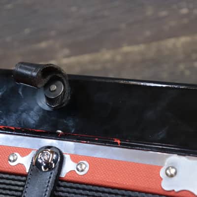 Gagné & Frère 1-Row 2-Bass 10-Treble Button "D" Red & Black Diatonic Accordion w/Case image 21