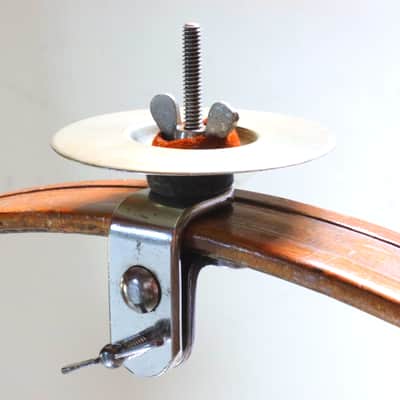 Greeko 3.5" (Chime) Cymbal with Chrome Plated Walburg & Auge Holder, Traps Era, 1920s -30s / INSPECTED & TESTED image 8