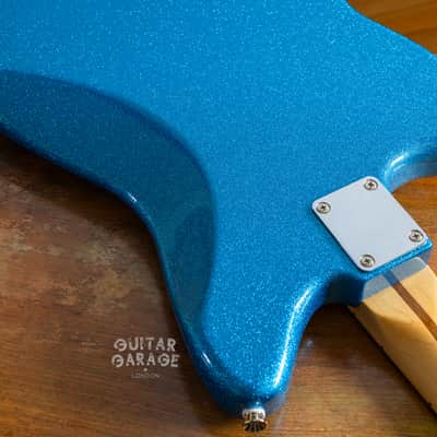 Fender USA neck on a custom Thinline Jazzmaster body Blue Sparkle offset - Bare Knuckle and The Creamery pickups image 12
