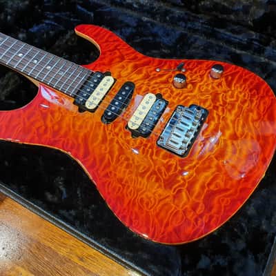 2014 Suhr Modern Carve Top Fire Burst Electric Guitar image 2