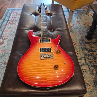 1986 PRS Custom 24 - Birds, Flame Top, Cherry Burst - w/ Case image 6