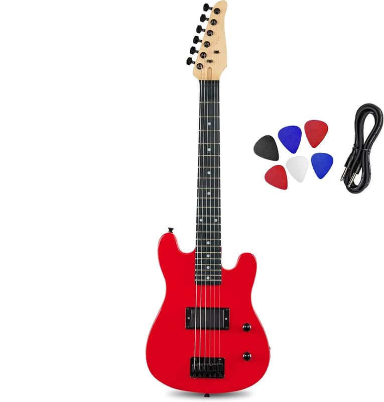 Electric Guitar Kit for Beginner, Intermediate & Pro Players with Guitar, Amp Cable, 6 Picks | Solid Wood Body, Volume/Tone Controls, 5-Way Pickup - Red image 1