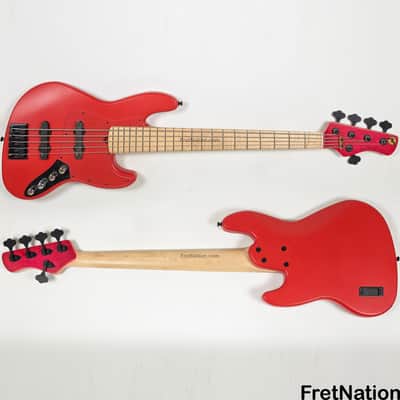 Marco Bass Guitars TFL-5 5-String 34.5" Satin Red Glockenklang - 9.84lbs image 2
