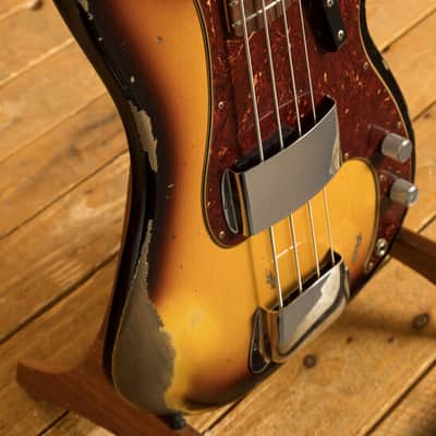 Fender Custom Shop Limited 63 Precision Bass - Heavy Relic Faded Aged 3-Tone Sunburst image 6