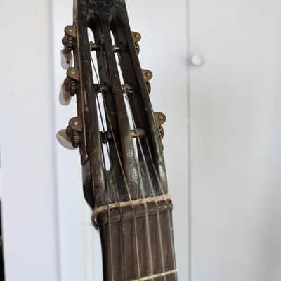 Six-String Lute / Bowl Back Guitar with Guild Hardshell Case, German Antique image 8