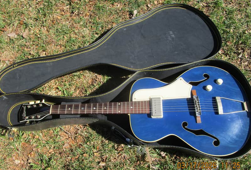 National Archtop Electric Guitar, 1956, Blue Finish, Kluson Tuners.SSC, image 1