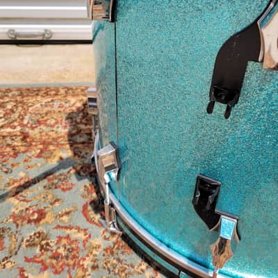 Fibes Austin-Era 16x22 Bass Drum 6-Ply Jasper Shell - Turquoise Sparkle W/ Bag (C013-43) image 15