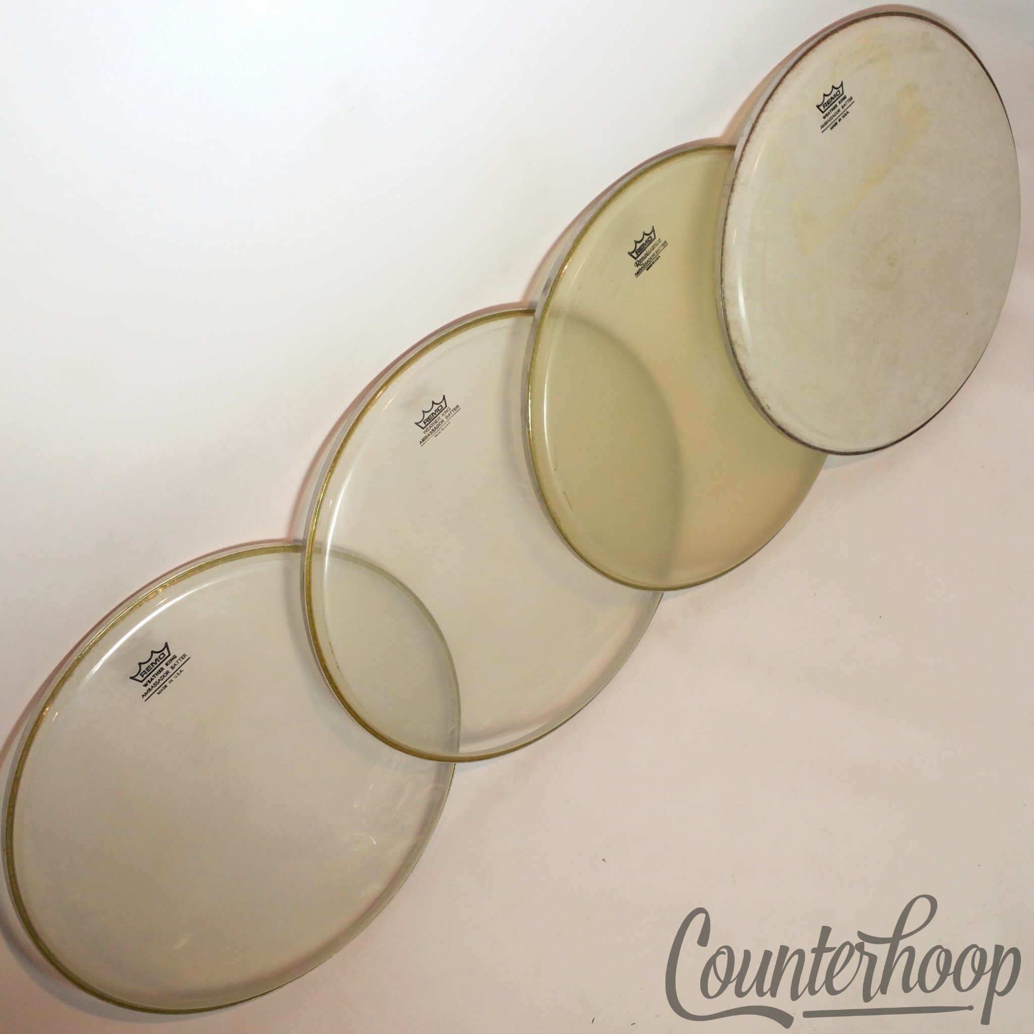 Remo 4x 14" Snare/Tom Drum Heads Clear Ambassador Weatherking Batter/Resonant* — main photograph