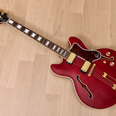 1993 Epiphone Sheraton Vintage Guitar Cherry, 100% Original w/ Case, Japan Terada image 14