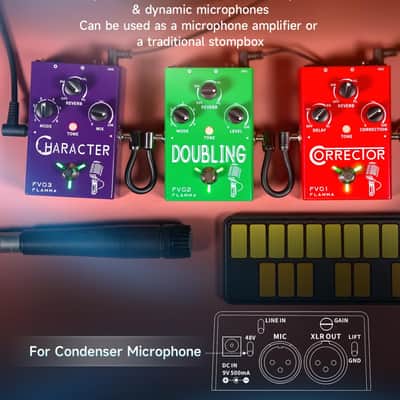 FLAMMA FV01 Vocal Effects Processor Pitch Correction Voice Pedal Vocal Stompbox Microphone Amplifier for Singer Live Singing Streaming Recording with Delay Reverb Acoustic Guitar Playing image 5