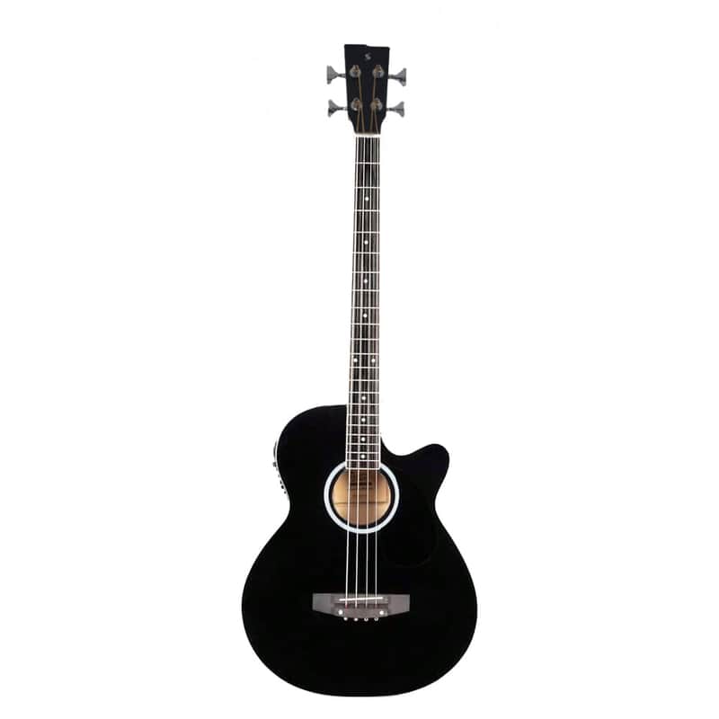Stagg SA40BASS ACE-BK Jumbo 4-String Electro-Acoustic Bass Guitar With Cutaway Spruce Top Mahogany Body image 1