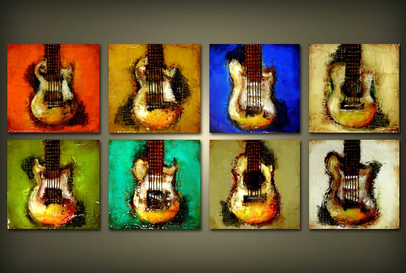 Gibson '57 Reissue Les Paul - Set of Eight Pieces - Original Art by Sergio Lazo image 1