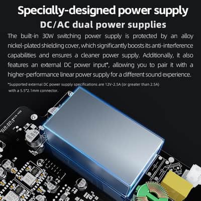 FiiO K13 R2R Desktop DAC & Headphone Amp, High-Fidelity 24Bit R2R DAC, Powerful 2400mW Output, LDAC Bluetooth Streaming, Dual Power Supply, 10-Band PEQ, Balanced XLR & RCA Audio Output (Black) image 6