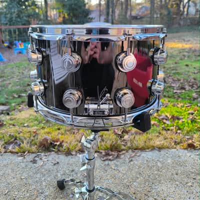 DW Collector's Series Black Nickel Over Brass 8x14" Snare Drum 2014 - 2021 - Black Nickel with Nickel Hardware image 4