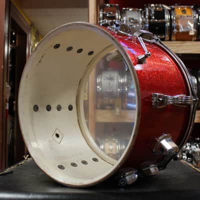 1960s Ludwig Super Classic Outfit in Red Sparkling Pearl 14x22 9x13 16x16 image 21