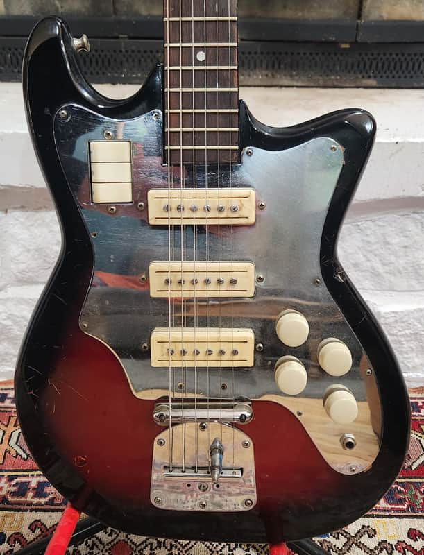 Guyatone Decca DMI 203 Blood Burst 3 Pickup Offset Guitar 1970s Japan image 1