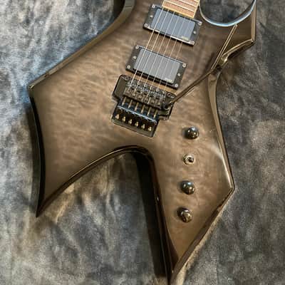 2011 BC Rich Warlock NJ Series Neck Thru Transparent Grey Electric Guitar image 2