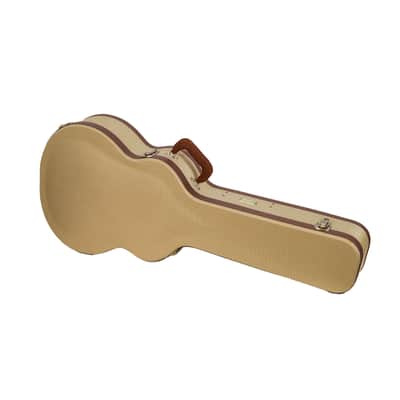 Crossrock Master Series- Wooden OM/Martin 000-14 Fret Acoustic Guitar Case- Security Lock, Genuine Leather Handle, Reinforced Hardware, Metal Feet, Storage Space- Fabric Tweed image 4