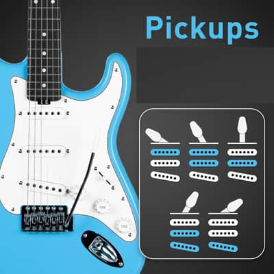 Electric Guitar, 39" Beginner Electric Guitar, Classic SSS Pickup, Tremolo Bridge, Full-Size Lightweight Body, Rounded Fret Ends, Heel Adjustment Truss Rod image 2