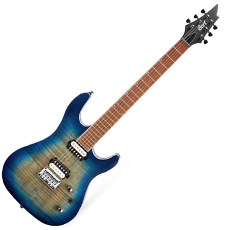 Cort KX Series KX300OPCB, Mahogany Body w/ Spalted Maple Top, EMG, Open Pore Cobalt Burst image 1