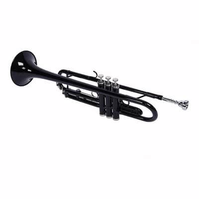 Black Bb Beginner Trumpet with Case, Gloves & Mouthpiece – Perfect for Students & School Bands image 4
