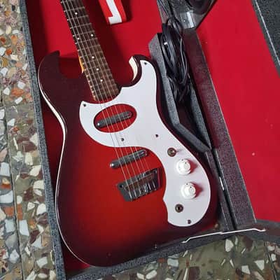 Silvertone 1457 with case amplifier 1963 - Red Sparkle burst image 12