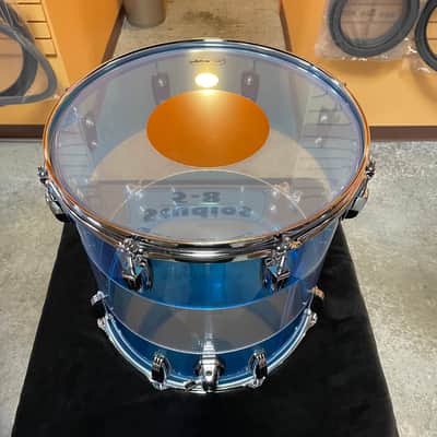 Ludwig Vistalite 50th-Anniversary Pro Beat 3-Piece Shell Pack with Matching Snare Drum; Blue/Clear/Blue image 6