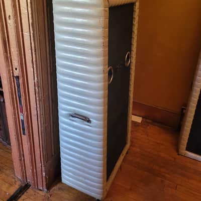 Wheeled Kustom 200-B 2 200-B2 Amplifier 70's champagne gold Amp Head w/3x15 image 3