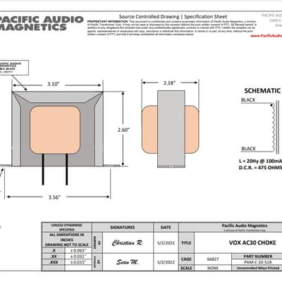 Pacific Transformer Vox AC30 Choke 2022 image 3
