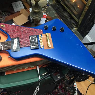 El Degas Explorer set neck 1974 custom top blue back image 3