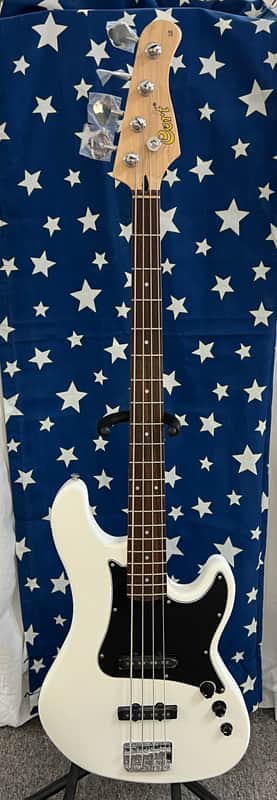 Cort GB54JJ OW 4-String Bass Guitar 2018 - Olympic White with Soft Case image 1