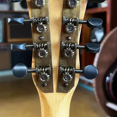 Vintage 1920s Banjo Mandolin Project Birdseye Maple Open Back 8-String Calfskin Head image 14