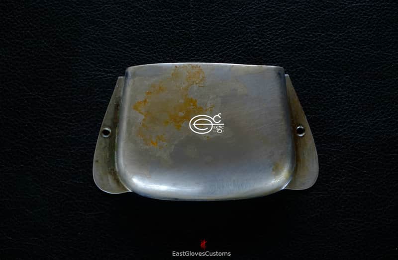 (#P21 ) Fender Pricision Bass Ashtray Chrome Metal Bridge Cover Relic Distressed Aged image 1