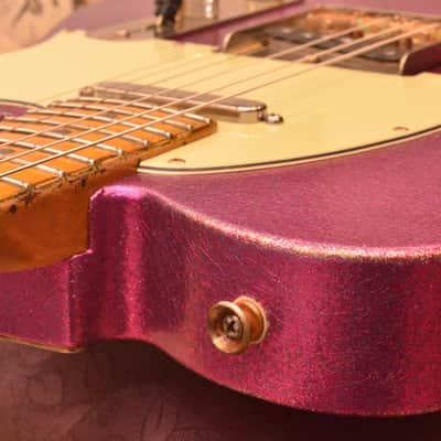 American Fender Custom Telecaster 2017 Magenta Sparkle Heavy Relic Lindy Fralins image 22