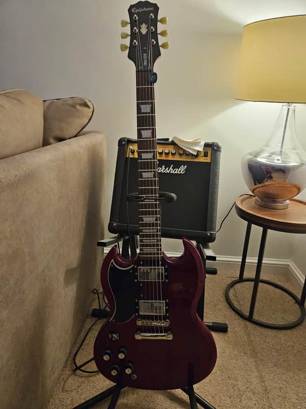 Left-handed Epiphone SG 400 Pro 2013 - Heritage cherry image 1