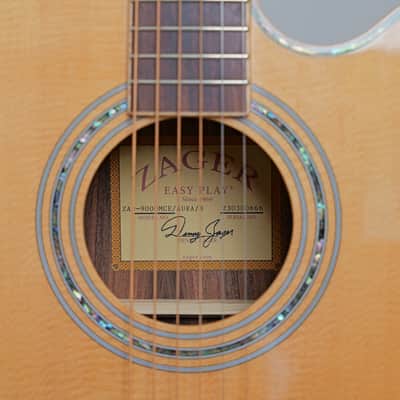 Zager ZAD900CE OM Style Acoustic Electric with Fishman Aura Pro Electronics + Case, Extra Strings & Strap image 7