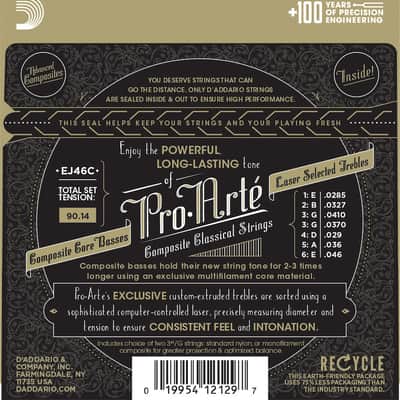 D'Addario EJ46C Pro-Arte Composite Classical Guitar Strings, Hard Tension image 2