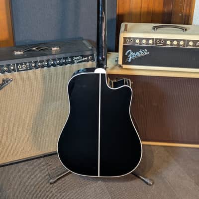 Takamine EF341SC Left Handed Acoustic/Electric Guitar w/Gig Bag - Gloss Black (Serial #61090071) image 2