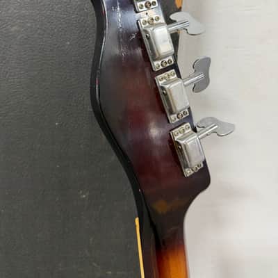 Vintage RARE MIJ Teisco Kingston Model 670 Bass w EZ-Pak Hard Case 1964 Japan - Sunburst image 10