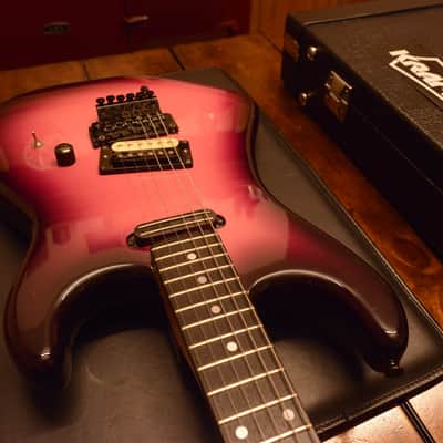 Kramer Japan Purple Burst ESP Custom Shop Original Floyd Rose George Lynch Banana Hockey Headstock image 11