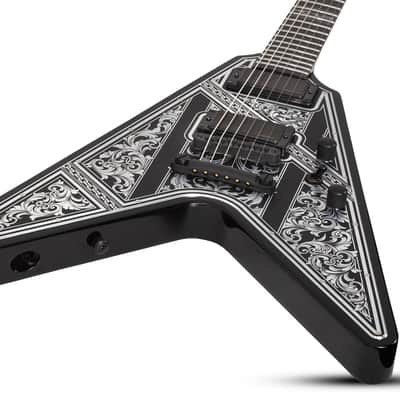 Schecter V-1 Przym Palladium guitar in Gloss Black image 2