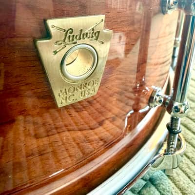 Ludwig Classic Maple Exotic Bubinga 14x5 Snare — Tube Lugs, Die-Cast Hoops, P86 image 8